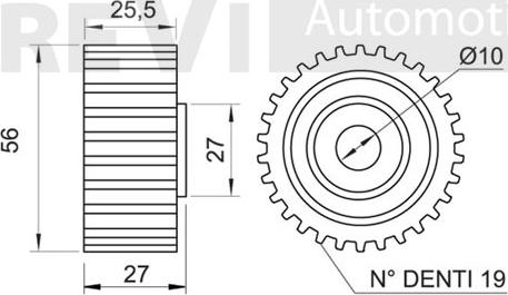 Trevi Automotive TD1186 - Паразитний / Провідний ролик, зубчастий ремінь autozip.com.ua