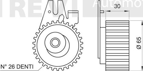 Trevi Automotive TD1287 - Натяжна ролик, ремінь ГРМ autozip.com.ua