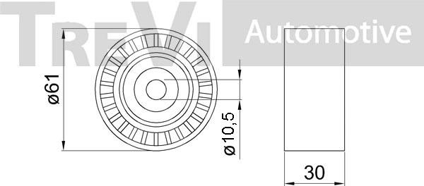 Trevi Automotive TD1761 - Паразитний / Провідний ролик, зубчастий ремінь autozip.com.ua