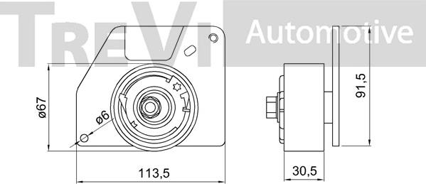 Trevi Automotive TD1774 - Натяжна ролик, ремінь ГРМ autozip.com.ua