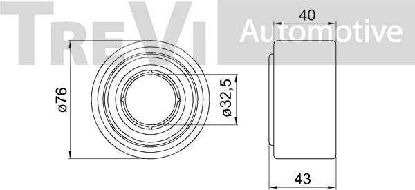 Trevi Automotive WB1486 - Комплект підшипника маточини колеса autozip.com.ua