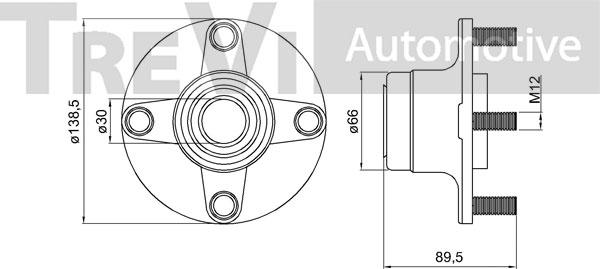 Trevi Automotive WB1479 - Комплект підшипника маточини колеса autozip.com.ua