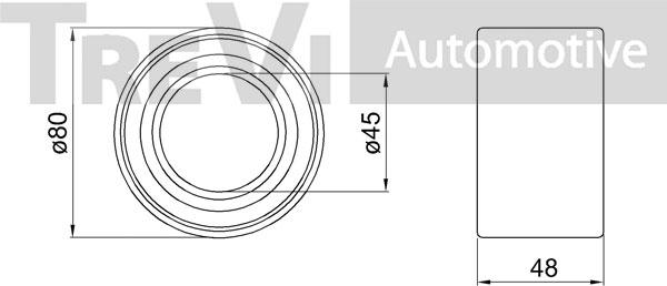 Trevi Automotive WB1695 - Комплект підшипника маточини колеса autozip.com.ua