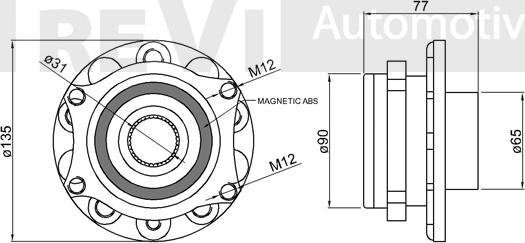 Trevi Automotive WB1036 - Комплект підшипника маточини колеса autozip.com.ua