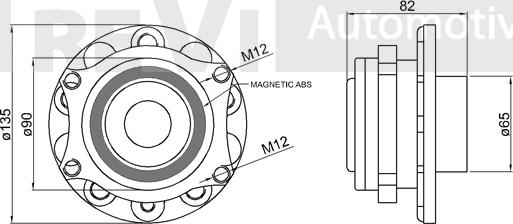 Trevi Automotive WB1037 - Комплект підшипника маточини колеса autozip.com.ua