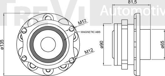 Trevi Automotive WB1022 - Комплект підшипника маточини колеса autozip.com.ua