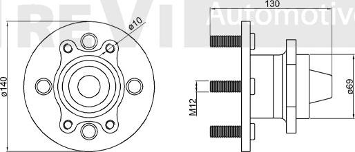 Trevi Automotive WB1145 - Комплект підшипника маточини колеса autozip.com.ua