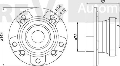 Trevi Automotive WB1156 - Комплект підшипника маточини колеса autozip.com.ua
