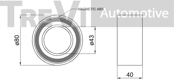 Trevi Automotive WB2030 - Комплект підшипника маточини колеса autozip.com.ua