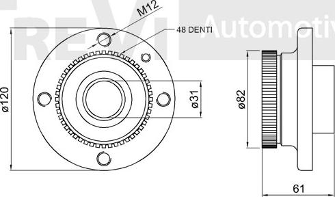 Trevi Automotive WB2133 - Комплект підшипника маточини колеса autozip.com.ua