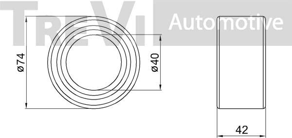 Trevi Automotive WB2170 - Комплект підшипника маточини колеса autozip.com.ua
