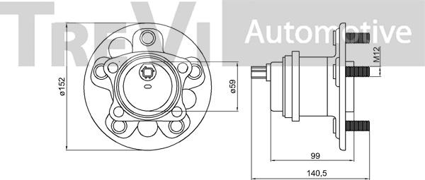 Trevi Automotive WB2338 - Комплект підшипника маточини колеса autozip.com.ua