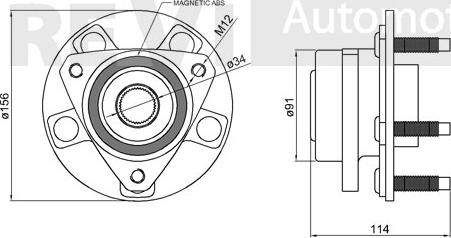 Trevi Automotive WB2262 - Комплект підшипника маточини колеса autozip.com.ua