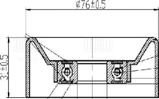 Trialli CM 5759 - Паразитний / провідний ролик, поліклиновий ремінь autozip.com.ua