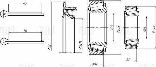 Trialli CS 1896 - Комплект підшипника маточини колеса autozip.com.ua