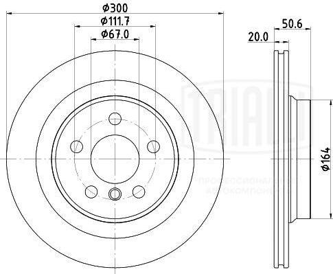 Trialli DF 190422 - Гальмівний диск autozip.com.ua