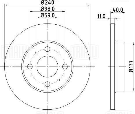 Trialli DF 190509 - Гальмівний диск autozip.com.ua