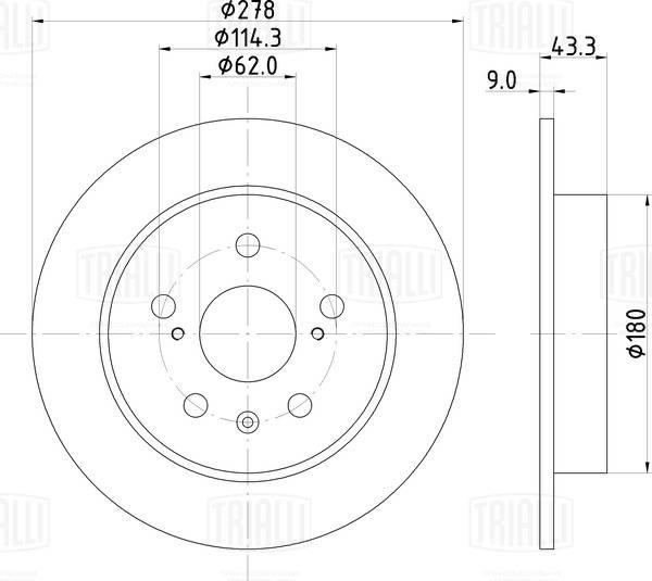 Trialli DF 190615 - Гальмівний диск autozip.com.ua