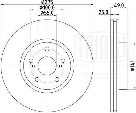 Trialli DF 190107 - Гальмівний диск autozip.com.ua