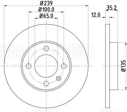 Trialli DF 180102 - Гальмівний диск autozip.com.ua