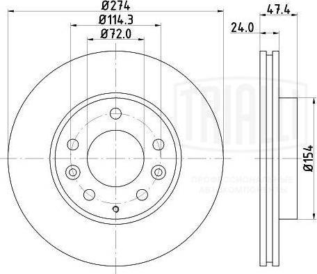 Trialli DF 250104 - Гальмівний диск autozip.com.ua