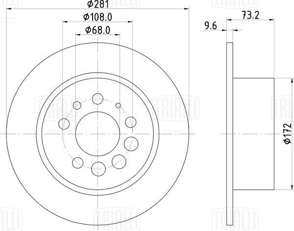 Trialli DF 250129 - Гальмівний диск autozip.com.ua