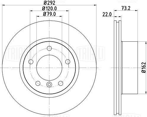 Trialli DF 261509 - Гальмівний диск autozip.com.ua