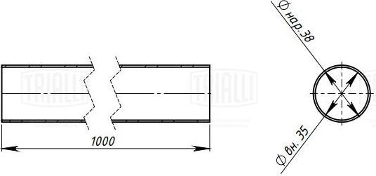 Trialli EMC 0138 - Труба вихлопного газу, універсальна autozip.com.ua