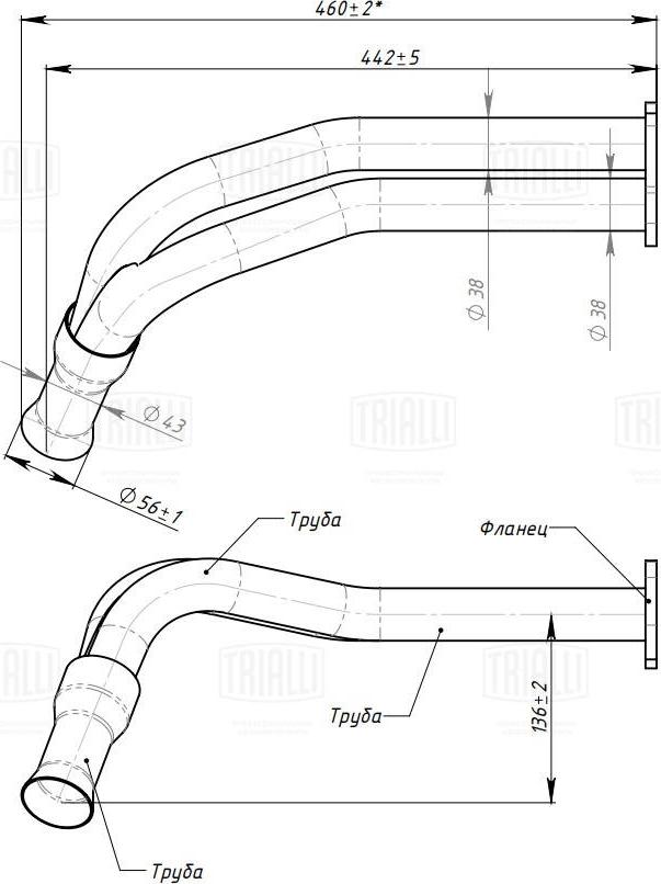 Trialli ERP 0103 - Труба вихлопного газу autozip.com.ua