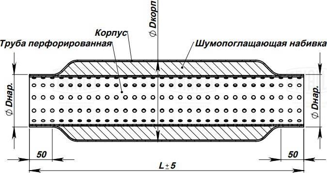 Trialli ESM 505501 - Середній глушник вихлопних газів, універсальний autozip.com.ua