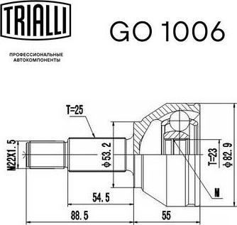 Trialli GO 1006 - Шарнір, ШРУС, приводний вал autozip.com.ua