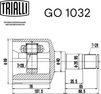 Trialli GO 1032 - Шарнір, ШРУС, приводний вал autozip.com.ua