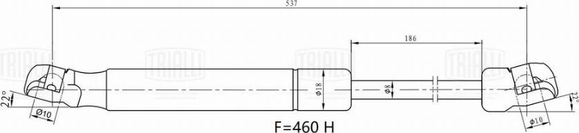 Trialli GS 0855 - Газова пружина, кришка багажник autozip.com.ua