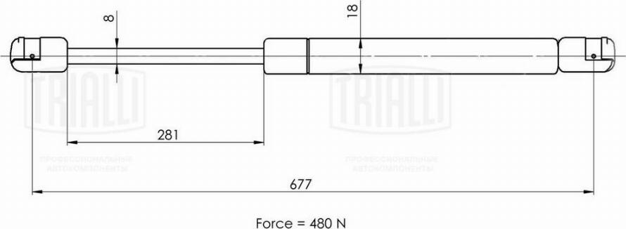 Trialli GS 1027 - Газова пружина, кришка багажник autozip.com.ua