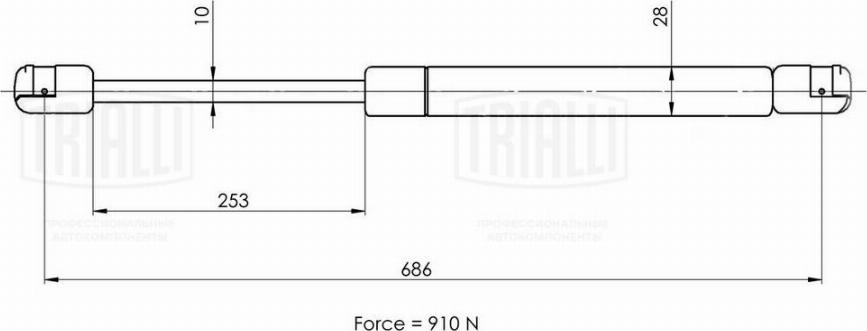 Trialli GS 1845 - Газова пружина, кришка багажник autozip.com.ua