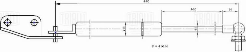 Trialli GS 2401 - Газова пружина, кришка багажник autozip.com.ua