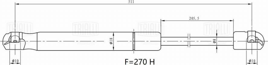 Trialli GS 2403 - Газова пружина, кришка багажник autozip.com.ua