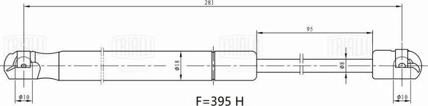 Trialli GS 2505 - Газова пружина, кришка багажник autozip.com.ua