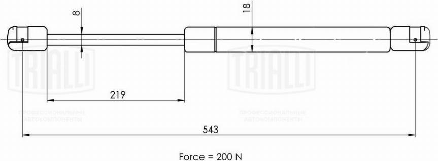 Trialli GS 2005 - Газова пружина, кришка багажник autozip.com.ua