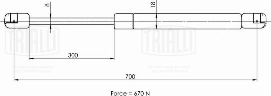 Trialli GS 2001 - Газова пружина, кришка багажник autozip.com.ua