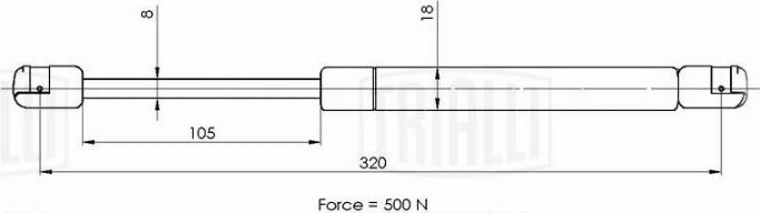 Trialli GS 2030 - Газова пружина, кришка багажник autozip.com.ua