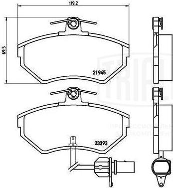 Trialli PF 4164 - Гальмівні колодки, дискові гальма autozip.com.ua