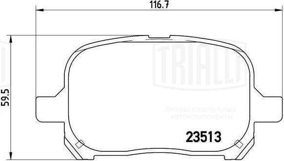 Trialli PF 4347 - Гальмівні колодки, дискові гальма autozip.com.ua