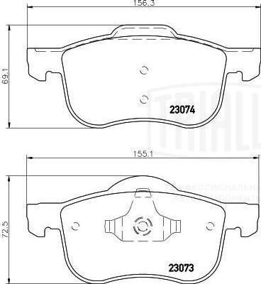 Trialli PF 4369 - Гальмівні колодки, дискові гальма autozip.com.ua