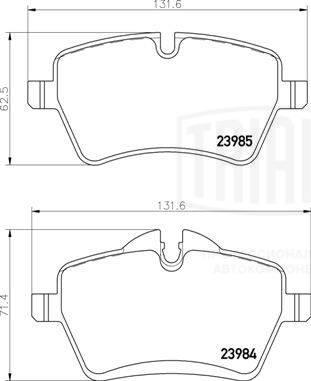 Trialli PF 4388 - Гальмівні колодки, дискові гальма autozip.com.ua