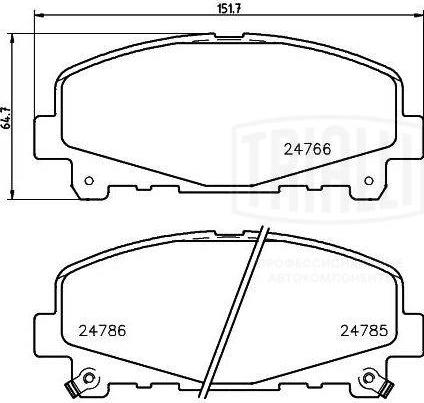 Trialli PF 4222 - Гальмівні колодки, дискові гальма autozip.com.ua