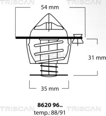 Triscan 8620 9691 - Термостат, охолоджуюча рідина autozip.com.ua