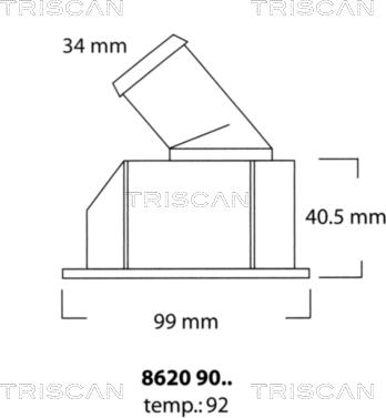 Triscan 8620 9092 - Термостат, охолоджуюча рідина autozip.com.ua