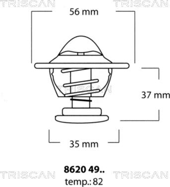 Triscan 8620 4982 - Термостат, охолоджуюча рідина autozip.com.ua