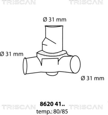 Triscan 8620 4185 - Термостат, охолоджуюча рідина autozip.com.ua